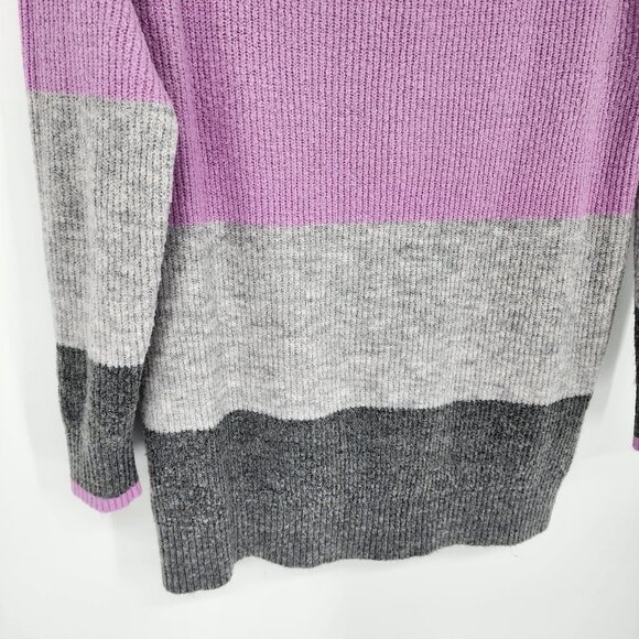 3/$25 3 Talbots Color Block Sweater SP Pullover Crew Neck Ribbed Striped Long - Picture 6 of 7